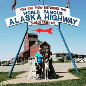 The beginning of the Alaska Highway